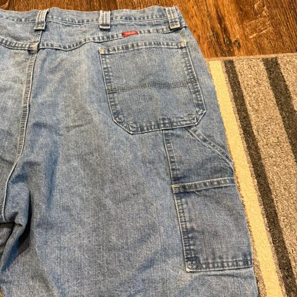 Vintage Wrangler Blue Denim Y2K Grunge Baggy Carpenter Skater Jorts Sz.42 - Picture 2 of 7